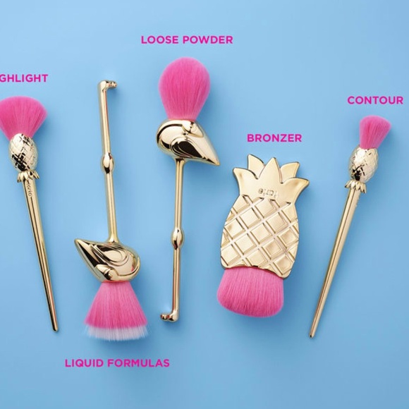 NIB Tarte Let's Flamingle 5-Piece Brush Set - Picture 5 of 6